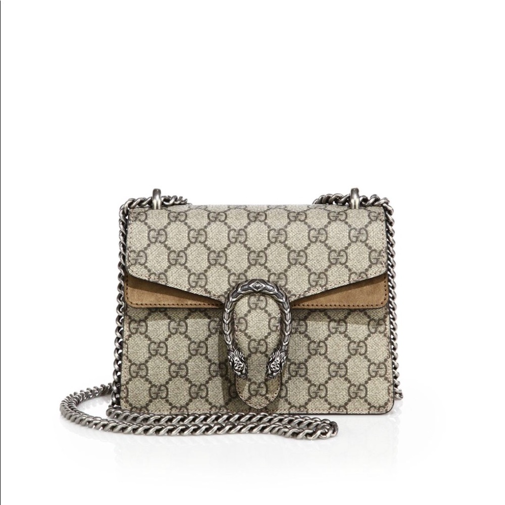 Gucci GG Dionysus Supreme Shoulder Bag in Taupe